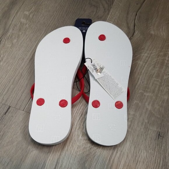 new GAP classic PINK WHITE RED striped flip flops - Picture 5 of 7